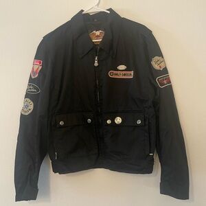 Harley-Davidson Black Jacket with Emblem Patchwork